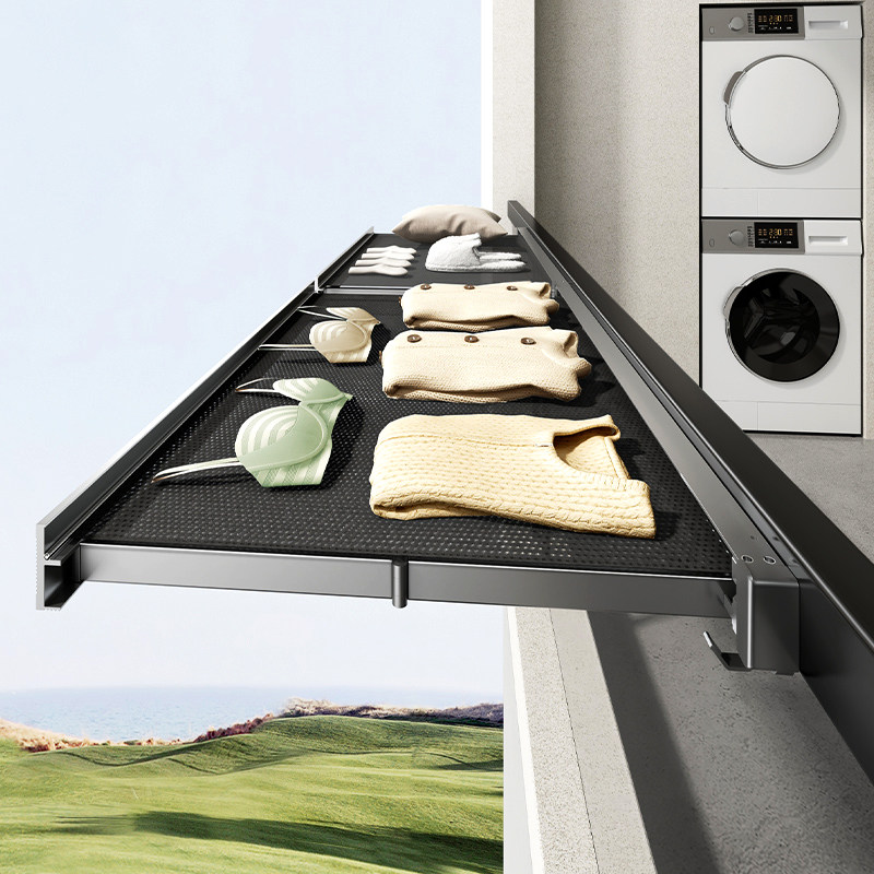 Balcony Clotheshorse Windows Space Aluminum Drying Web Folding Free and Perforated Telescopic Invisible Clothesline Socks Shoes-Taobao