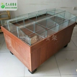 Деревянные зерно зерно сухие фруктовые полки отображают шкаф супермаркет закуски с двойной массовой витриной пищевой продовольствия