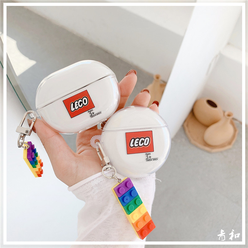 Transparent Leco Lego building block pendant suitable for Huawei freebudspro protective sleeve 4 generations of wireless Bluetooth protection shell freebuds3pro new Huawei pro headphones