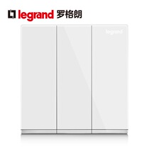 TCL Legrand K8 Yi Jing Shi Dian Magnolia white with silver edge three open triple single control switch 3 open 86 type