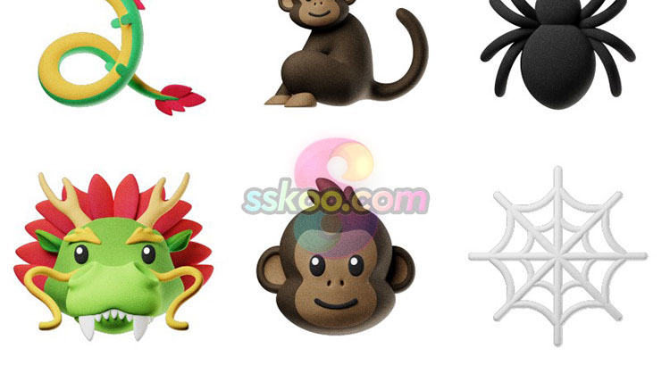 3D立体可爱动物头像emoji小动物Animojis图标icon插画png免扣图片插图9