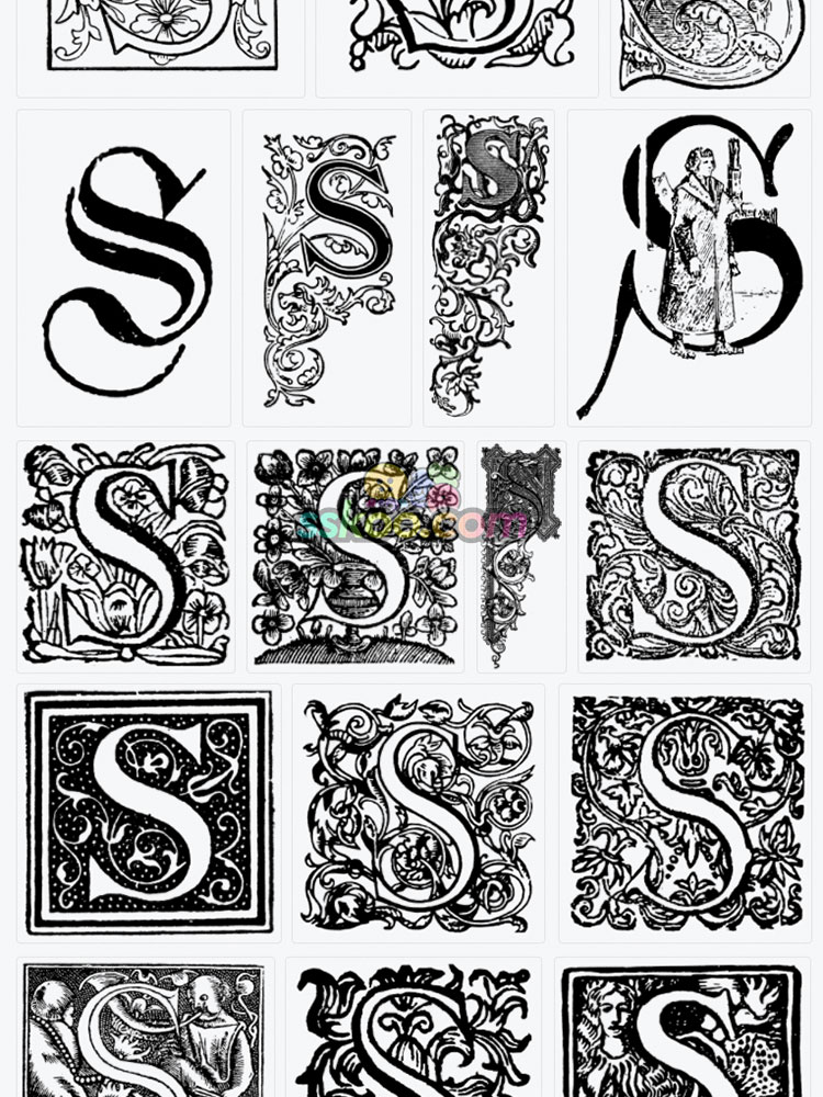 复古欧式线描字母标志花纹装饰元素矢量EPS设计素材图片插图10