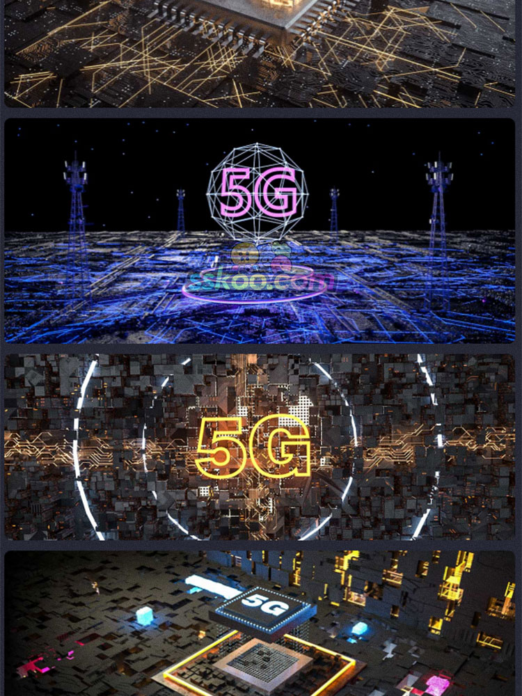 电路板通讯5G电商科技科幻PSD格式设计banner素材C4D背景展示设计插图9