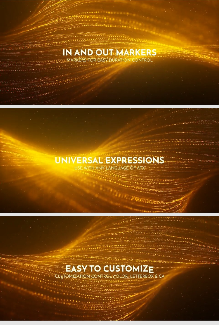 金色粒子线条影视文字标题开场片头动画背景动态视频素材AE模板插图3