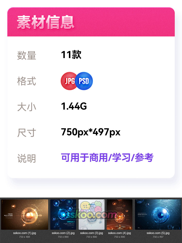 护肤品化妆品水分子精华液DNA生物科技因子PSD海报设计素材模板插图1