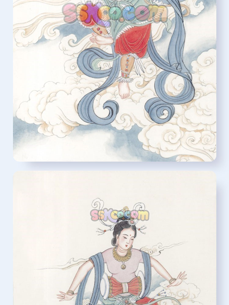 中国古代四大美人嫦娥奔月图片插画插图PNG免扣装饰背景PPT素材插图11