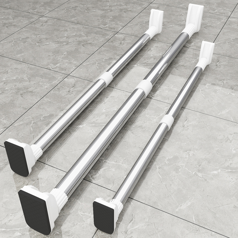 Telescopic rod hole-free dressing room shower curtain rod hanging clothes bedroom balcony clothes drying rod bathroom support telescopic rod curtain rod