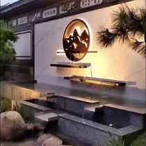 Stainless steel waterfall outlet stainless steel stacked water waterfall water curtain wall duckbill stainless steel flowing water spout water black