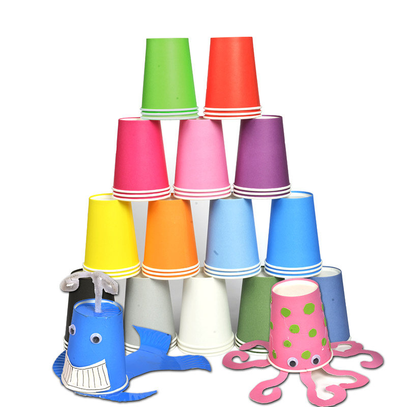 Thickened color paper cup kindergarten early education three-year-old creative art decoration young children diy handmade materials