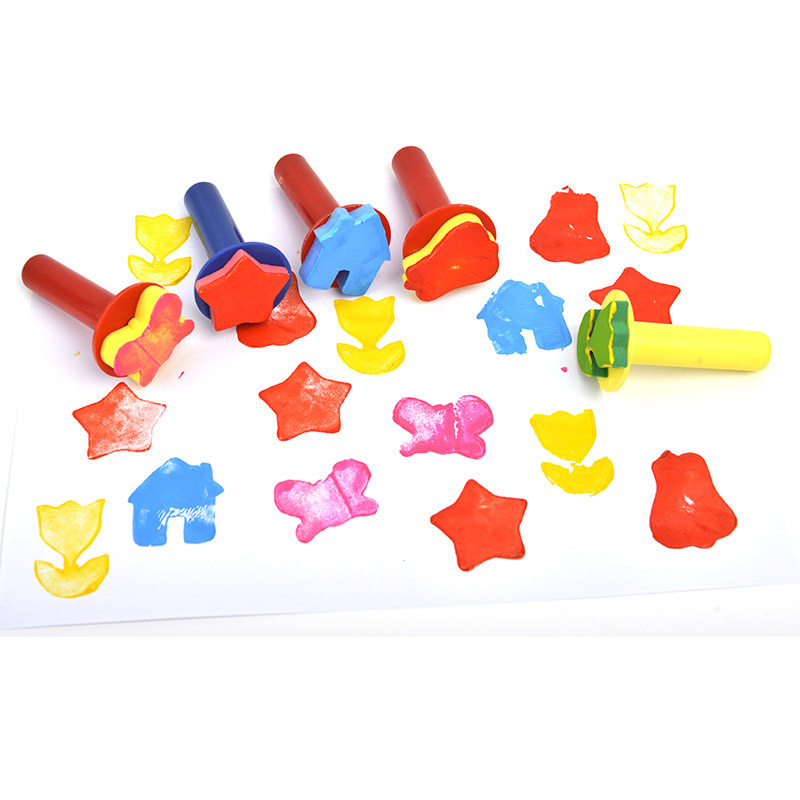 Sponge painting brush roller roller sponge brush set kindergarten roller brush painting stamp children's painting graffiti tool