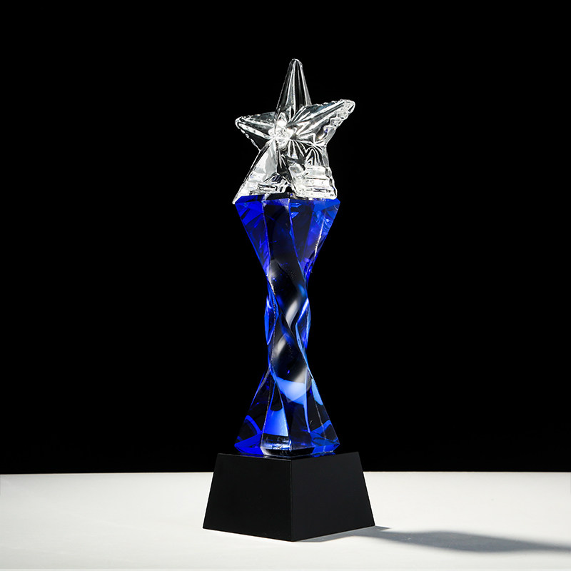 Annual Star trophies customised to make upscale Crystal Twisted Columns Trophy Annual Conference Stars Trophy Lettering
