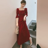 Красное вечернее платье, зимний лонгслив, изысканный стиль, подходит для подростков