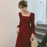 Красное вечернее платье, зимний лонгслив, изысканный стиль, подходит для подростков