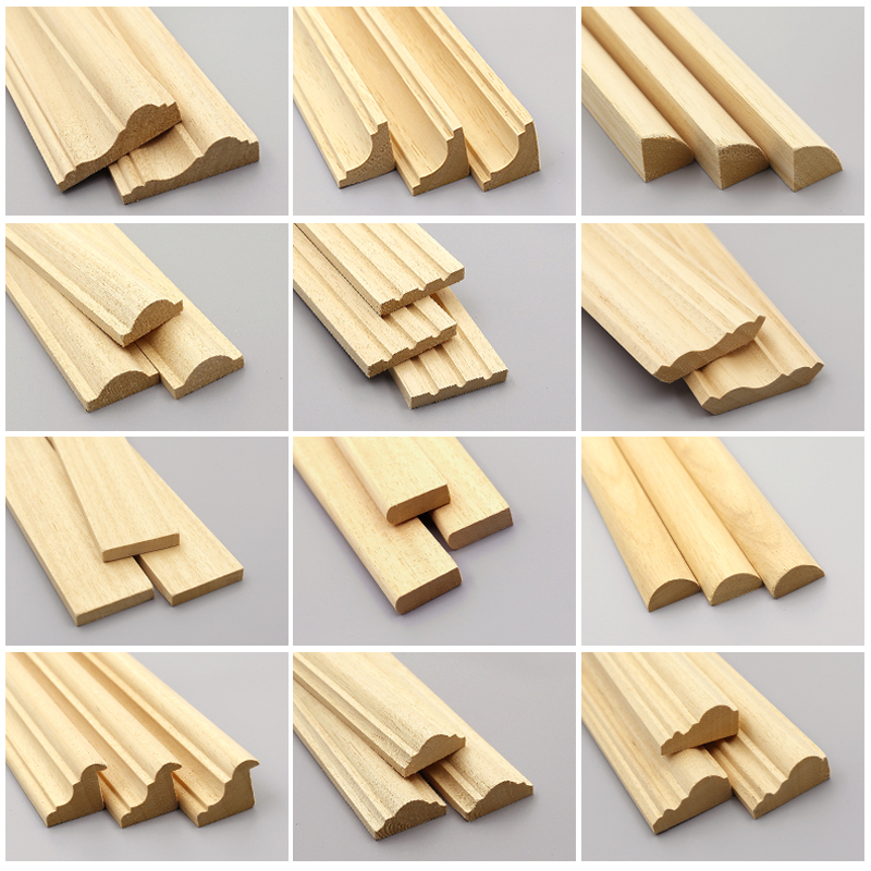 Solid wood line decoration wood line door sleeve line water ash willow background wall photo frame line wood strip pressed edge log ceiling