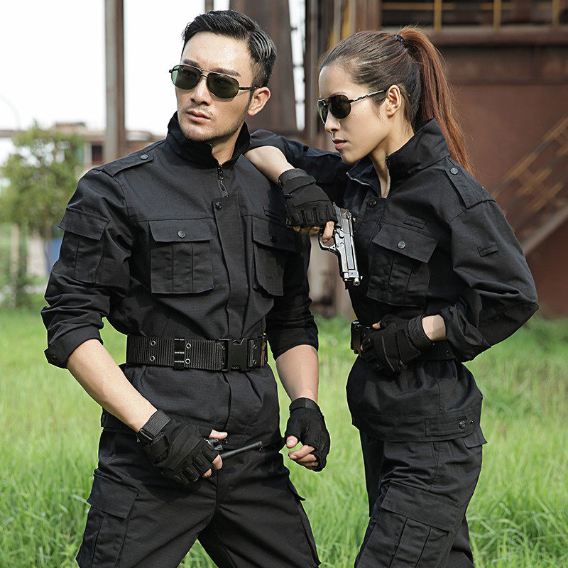 Black Combat Training Clothing Suit Men's Spring Autumn Security Uniform Special Wear and Wear Tactical Combat Training Uniform Working Clothes women