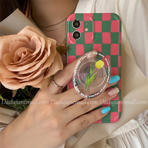 Japanese Korean and Korean powder board suitable for 11 Apple 12 mobile phone case 12 pro max tide 8 plus tulip bracket protective suit