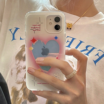 Fresh Gradient Love Applicable Apple 11 mobile phone case iPhone 12 Pro Max Red girl transparent soft shell