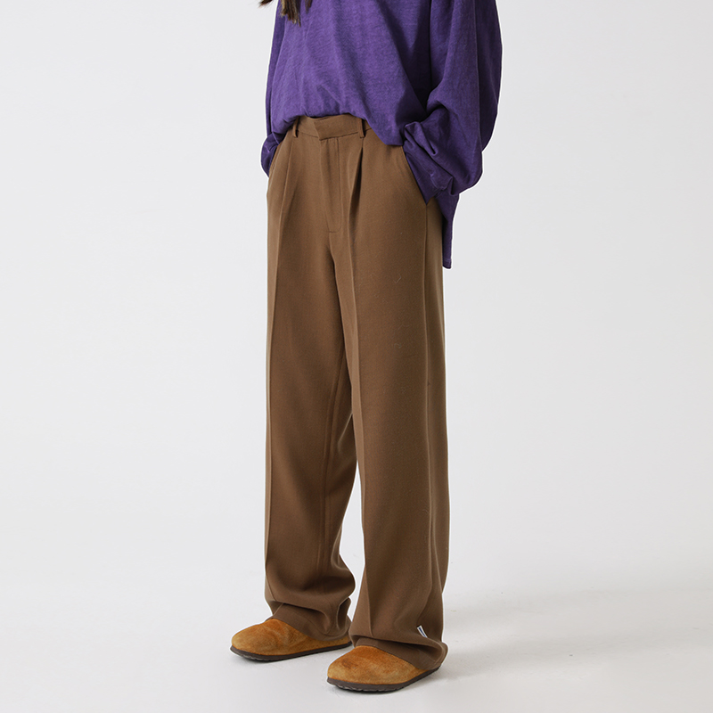 DNT Han Huohuo retains texture and feelings retro Power Max has been urged for several periods of straight casual pants