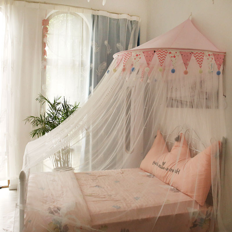 Mosquito net dome new 1 5 m 1 2m1 8 bed suspended ceiling ins princess wind free installation children girl plus density