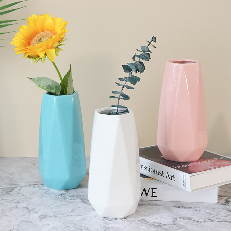 Nordic minimalist ceramic vase home accessories decoration living room coffee table table flower arrangement table top flower decoration decoration - Taobao