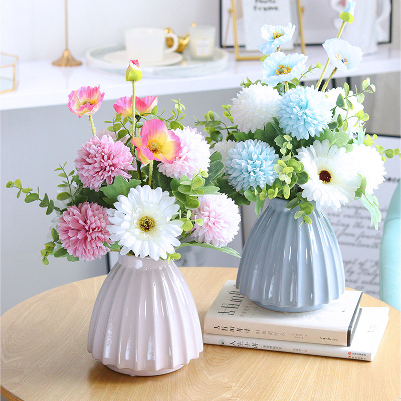 Simulation Flower Fake Flower Living Room Decoration Floral Nordic Home Residence Ornament Swing Accessories Interior Silk Flower Bouquet Table Flower Placement