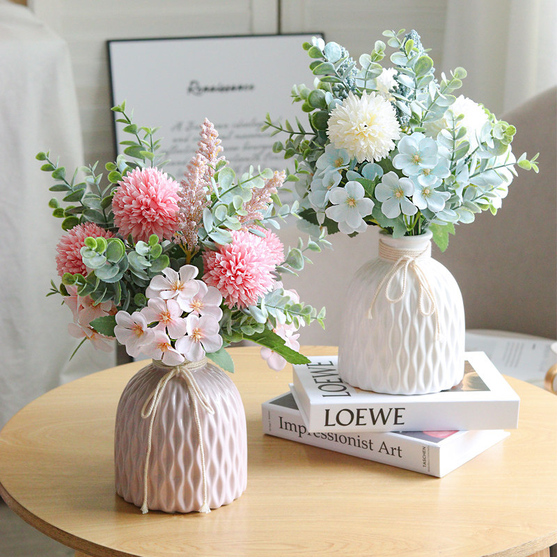 Fake flower emulated flower livingroom decoration flower furnishing Nordic home pendulum decoration flower bouquet table flowers to put floral silk flowers