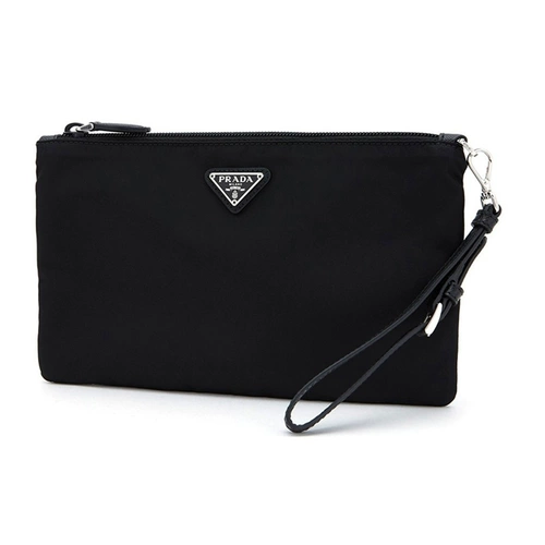 Prada, черная нейлоновая цепочка с молнией, маленькая сумка клатч, мужской длинный кошелек, с печатью вашего логотипа