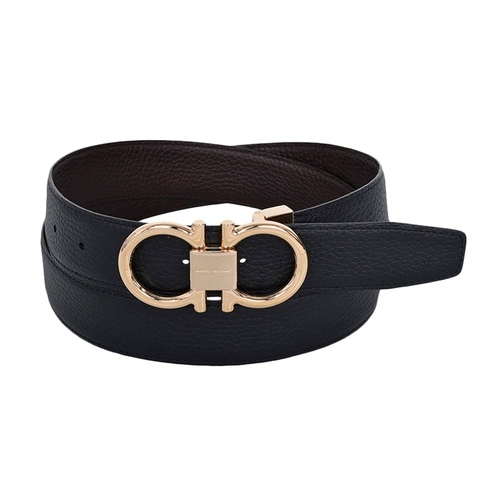 Ferragamo Ferragmu мужской черный коричневый двойной поясной ремень с двумя