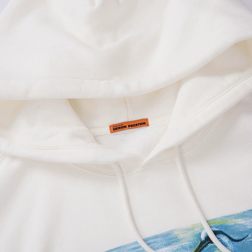 Heron Preston Синий спортивный лонгслив подходит для мужчин и женщин с капюшоном для влюбленных