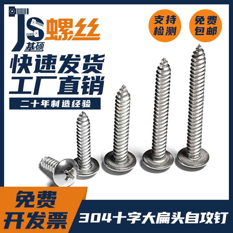 M2 2M2 9M3 5~M6 3 304 stainless steel large flat self-tapping screw mushroom head screw