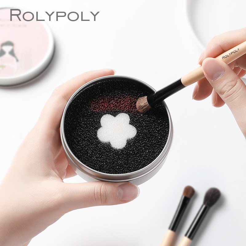 ROLYPOLY makeup brush cleaning box dry cleaning sponge box quick cleaning eye shadow blush brush tool portable disposable