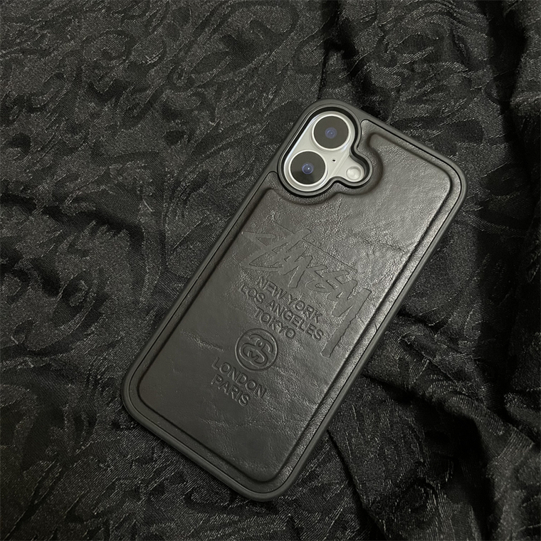 Stussy New Embossed Synthetic Leather MagSafe Plus/Pro/Max – 16, 15, 14, 13, 12 iPhone Case