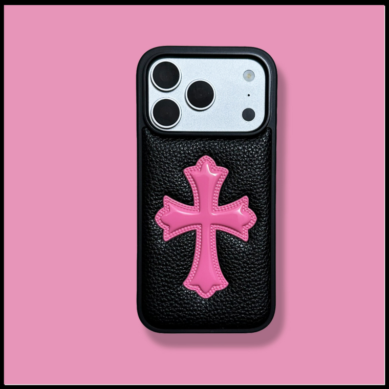 Chrome Hearts Gothic Punk Leather iPhone Case