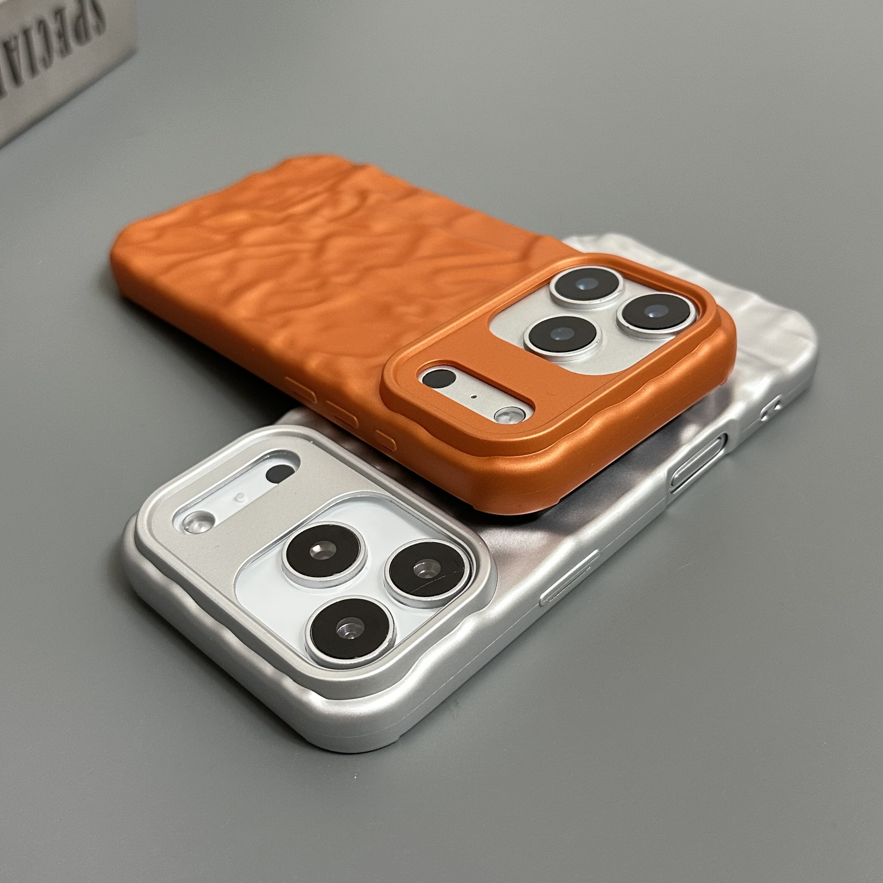 Crumpled Metallic Bronze Copper Camera Matte Metal iPhone Case