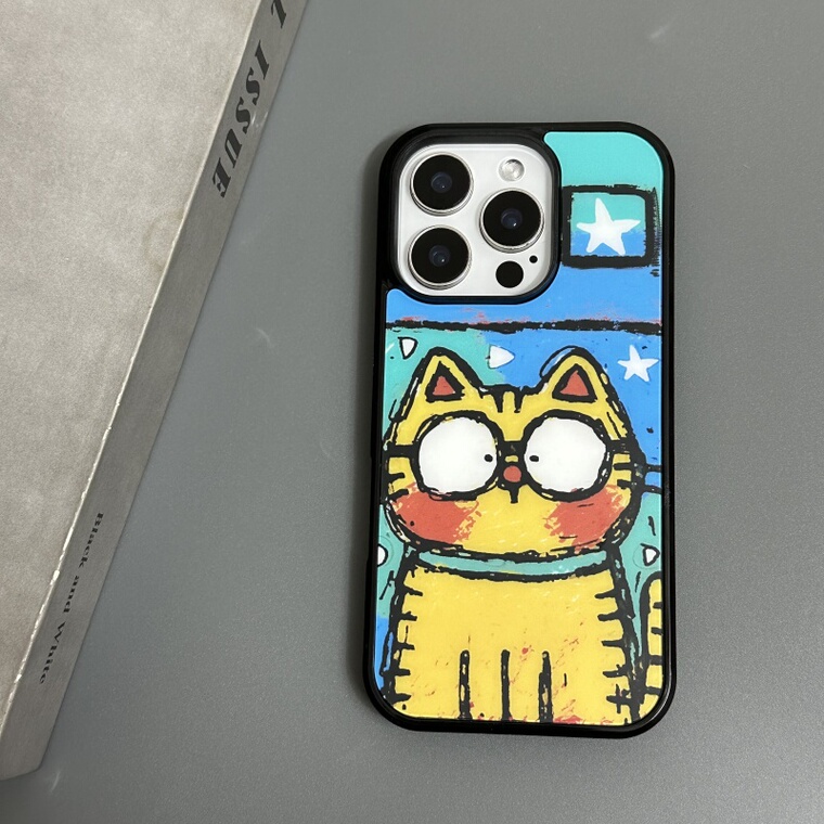 Funny Unique Cat MagSafe Aluminum : Yellow, Teal, & – 16, 15, 14, 13, 12 iPhone Case