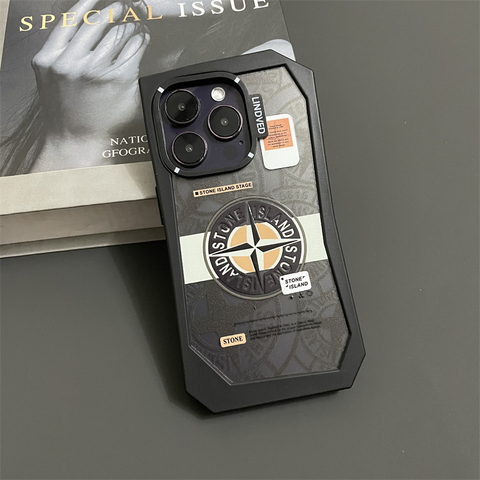 Black — Stone Island New Shape Tough Shockproof 15, 14, 13, 12 iPhone Case