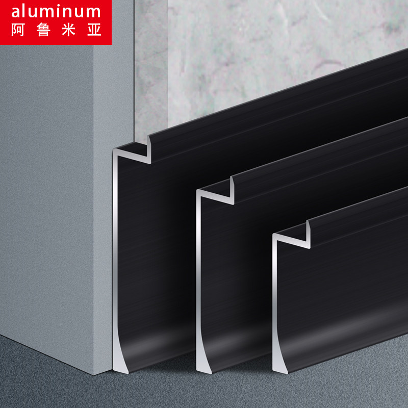 Aluminum alloy embedded kick-foot wall plate into wall-mounted hidden extremely narrow baseline metal inner footline