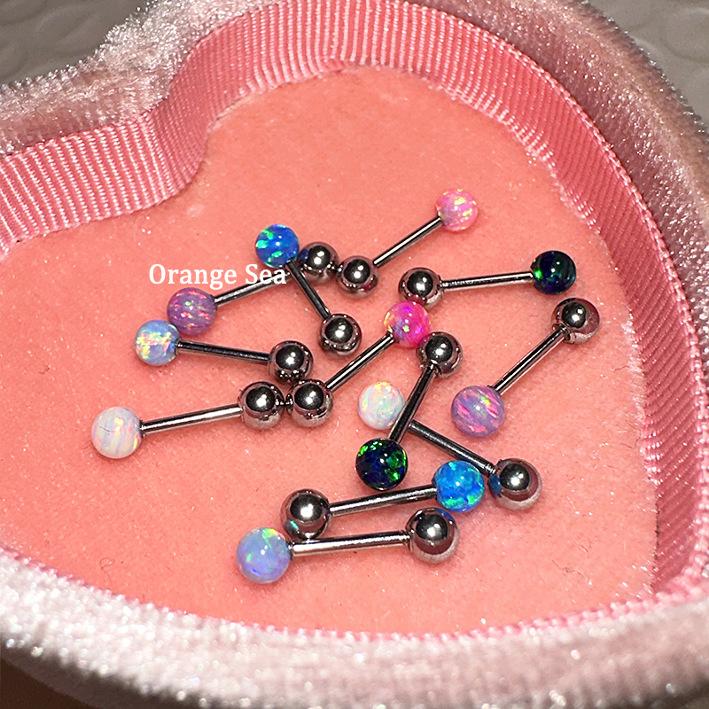 OrangeSea Mini-Australia Poopeared Bone Nails Dazzling Simple Titanium Steel Wring Screw Cochlear Ball Earrings-Taobao