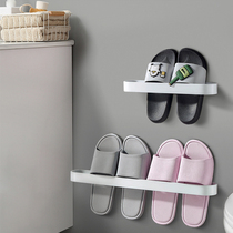 Bathroom slipper rack Wall-mounted wall-mounted toilet shoe storage artifact Bathroom punch-free shoe rack shelf