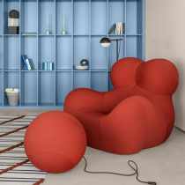 Nordic Design Creative Light Lavish GRP Teddy Bear Embroidered Ball Chair Casual Minima Mamas Lazy Man Lying Chair