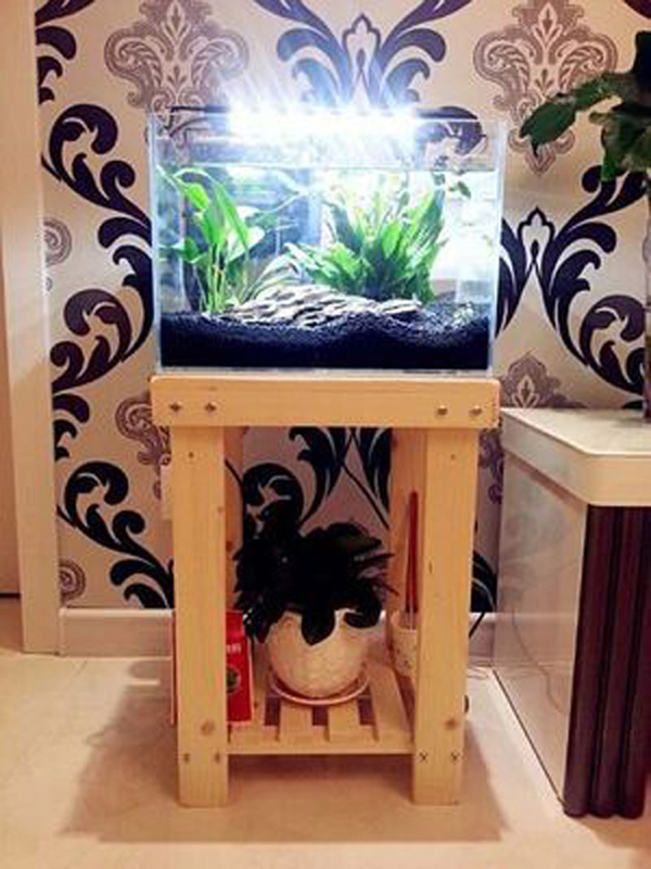 All - solid wood shake fish tank bottom cabinet table cabinet frame set off the floor cut off simple household bearing custom