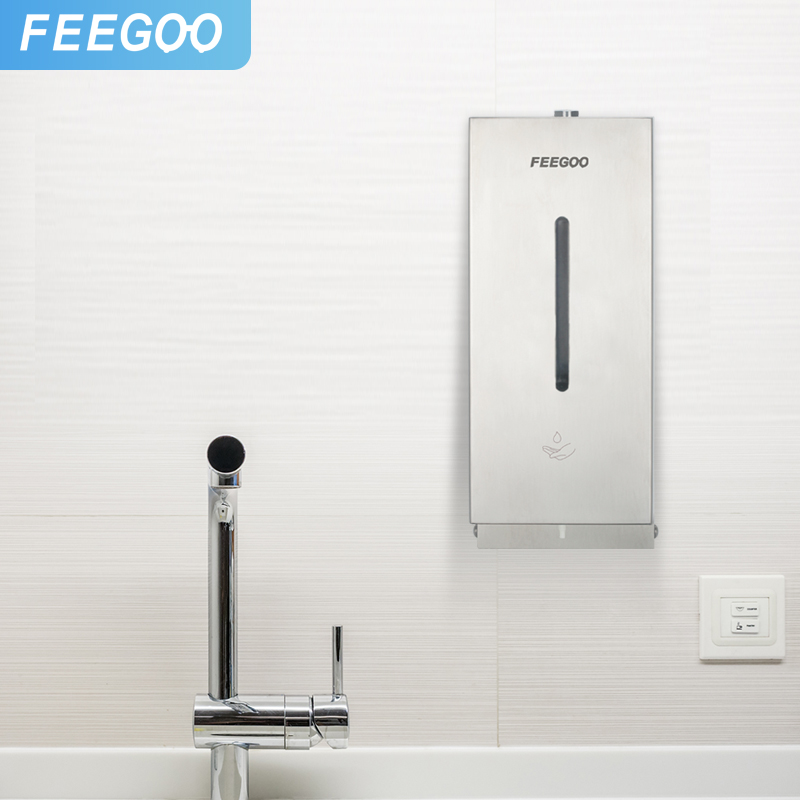 FEEGOO stainless steel smart induction soap dispenser for soap machine hand sanitizer Automatic sensor Hotel Cosmetic Room