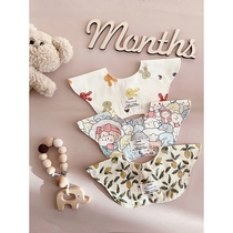Korean 360-degree rotatable saliva pocket petal bib baby waterproof bib soft class A pure cotton saliva towel