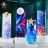 Crystal Trophy индивидуальная творческая медаль индивидуальная металлическая пентаграмма красочная ежегодная конференция отличная награда сотрудников сувениры