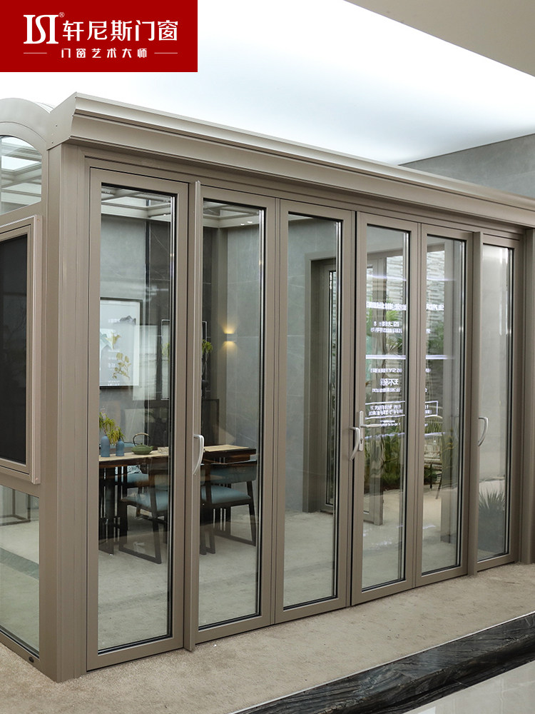 Xuan Nice Blue Treasure Fold Door Kitchen Aluminum Alloy Doors And Windows Balcony Door Guest Hall Acoustic Insulation Custom Glass Door