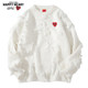Charles Peach Heart Love Round Collar Sweater
