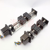 Double linear rail module positive and negative teeth ball screw bidirectional double slider precision motor scale handwheel manual linear guide rail