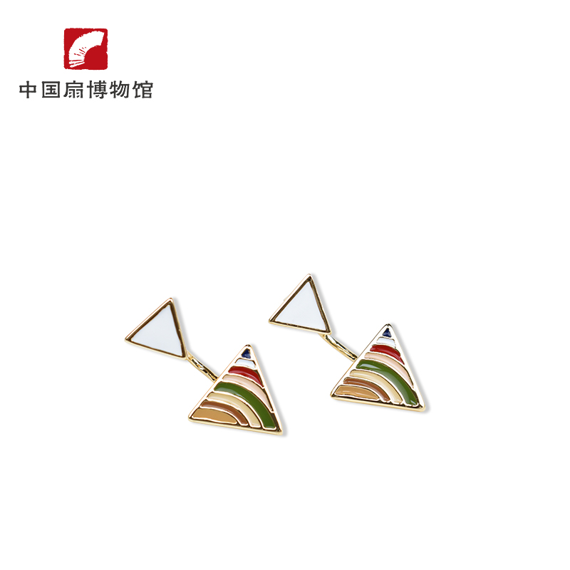 (China Fan Museum) Mystery ear acupuncture simple geometric stripes retro all-match small gift jewelry