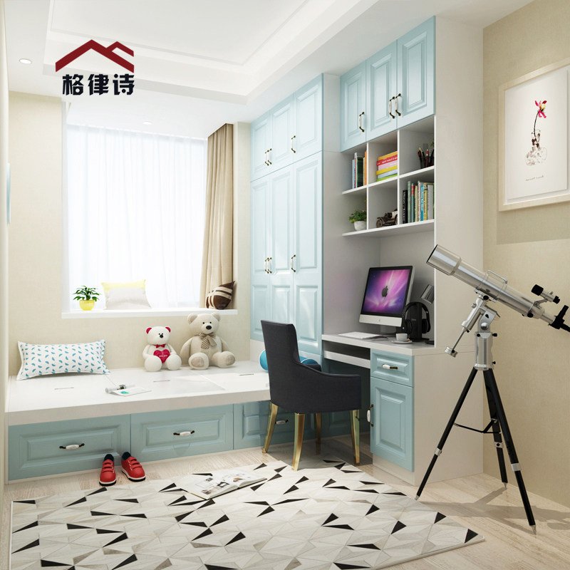 Tatami bed wardrobe integrated desk simple bookcase small apartment high box storage bed multifunctional bedroom storage bed