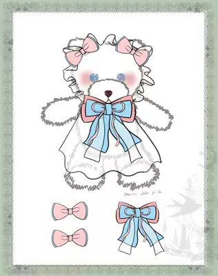 Original handmade pearl hand canvas with bear makeup top fashion cute accessories white accessories